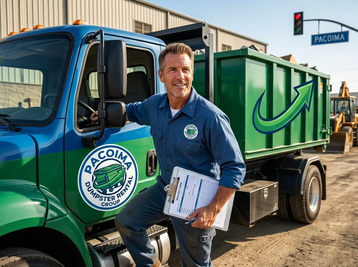 Roll-off dumpster with a cost estimate for Pacoima, CA