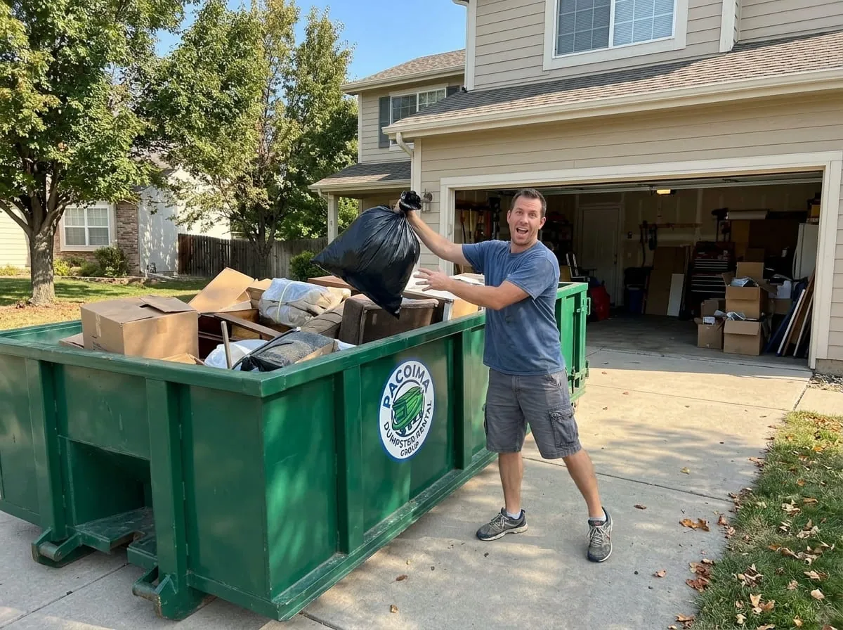 Junk removal dumpster at an Arleta, CA home